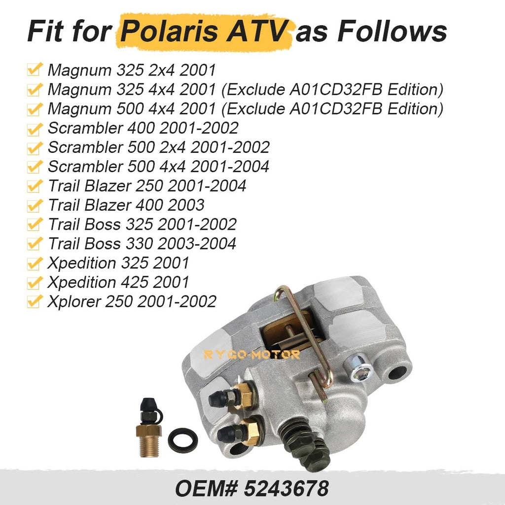 Rear Brake Caliper for Polaris Trail Blazer 250 400 (1999–2004) #1910449 #1910691