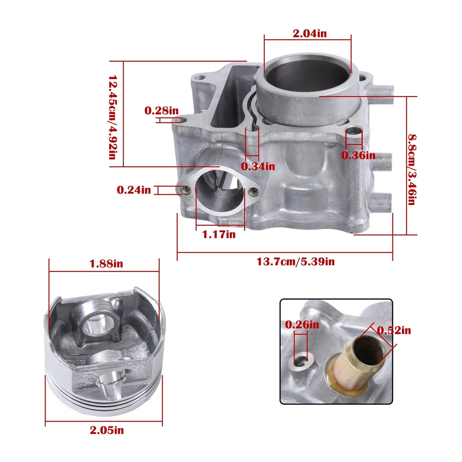 52.4mm Cylinder Piston Gaskets Kit for Honda Lead125, PCX125, Click125i, Forza 125