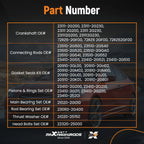 G4KE Engine Rebuild Overhaul Kit for Hyundai Sonata, Santa Fe, Kia Optima (2.4L)