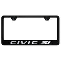 Etched on Black License Plate Frame - Officially Licensed for Honda Civic Si