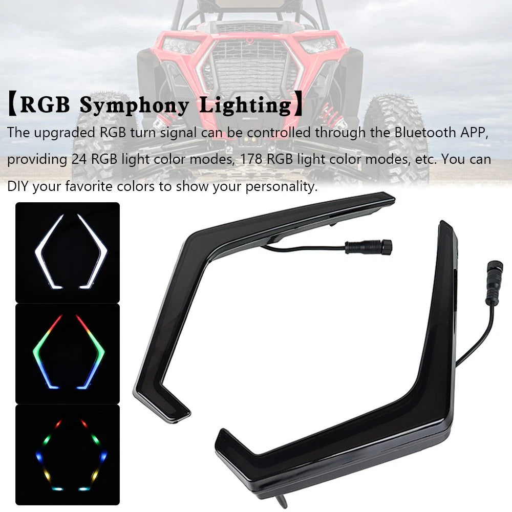 LED RGB Grille Light Turn Signal Accent for Polaris RZR XP 1000 Turbo (2019–2022)