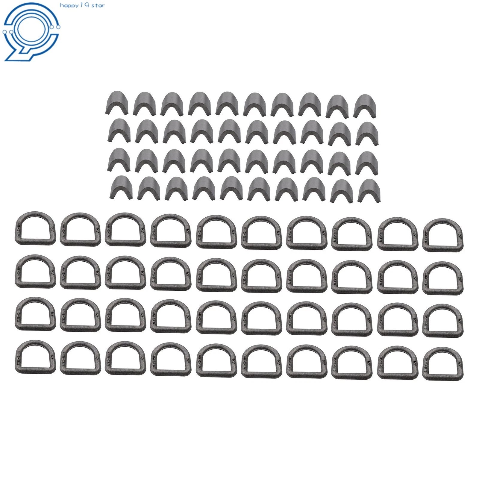 40 Pack 1/2" Weld On Forged D Ring for Heavy-Duty Applications (12,000lbs)