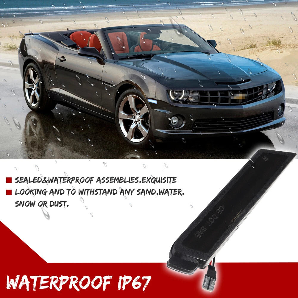 Smoke Lens Ice Blue LED Side Marker Lamp for Chevrolet Camaro (2010–2015)