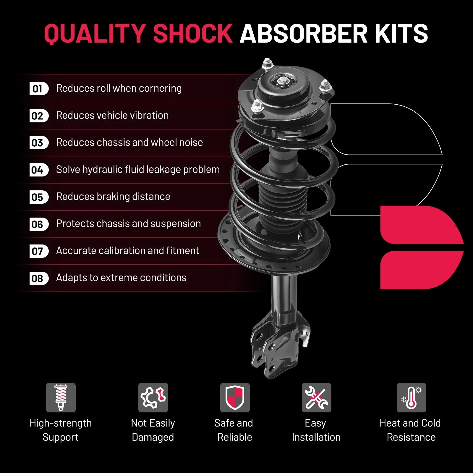 Front Shock Struts and Sway Bar Links for 2010-2013 Toyota Highlander