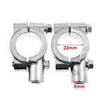 22MM M8 Chrome Motorcycle Handlebar Mirror Mount Clamp
