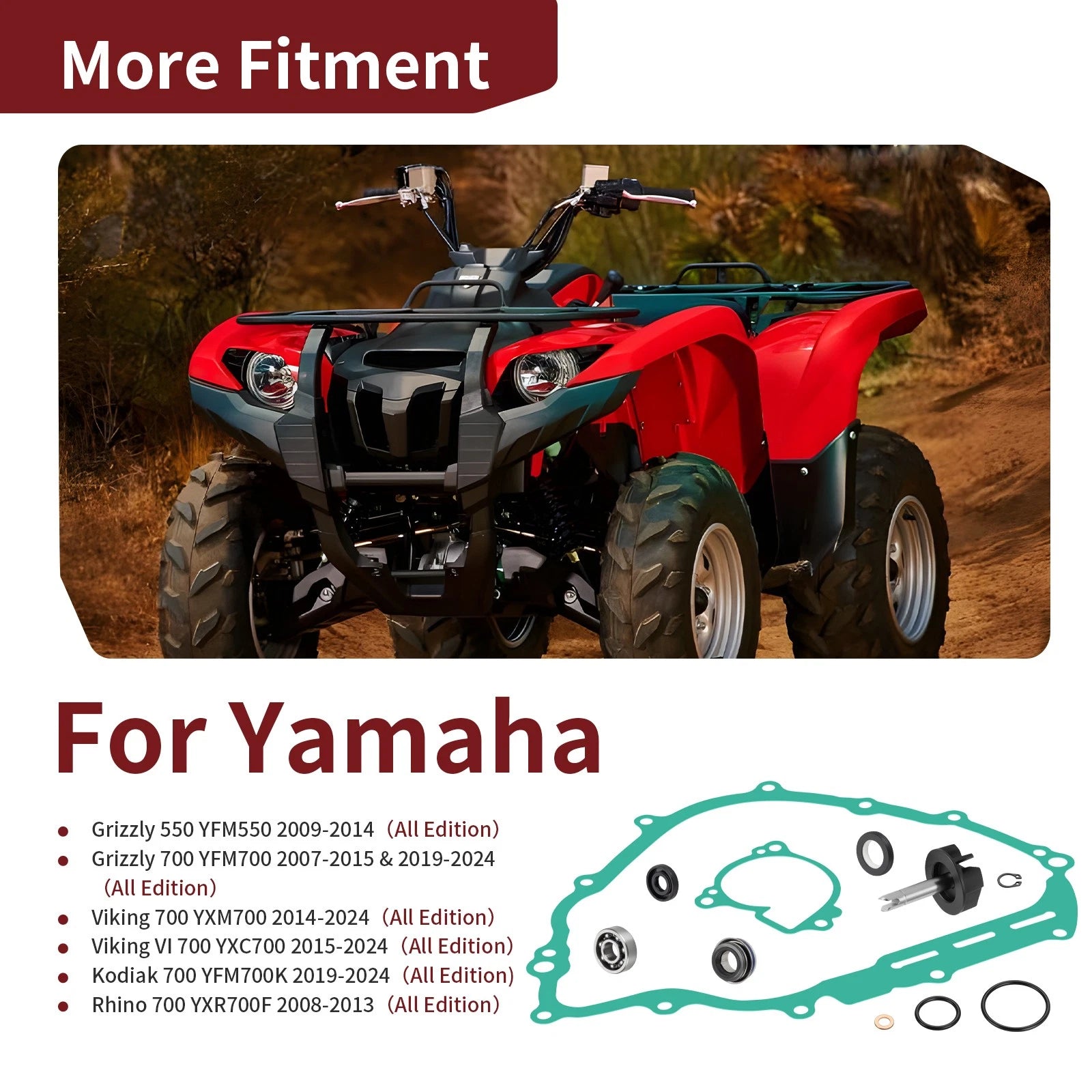 Water Pump Rebuild Kit for Yamaha Kodiak 700 YFM700 (2019–2024)