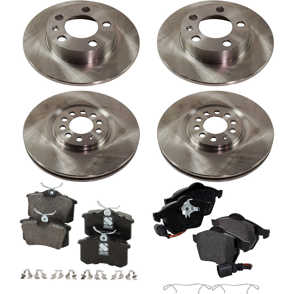 Brake Disc Rotors and Pads Kit for VW Audi TT Jetta Golf (2002)