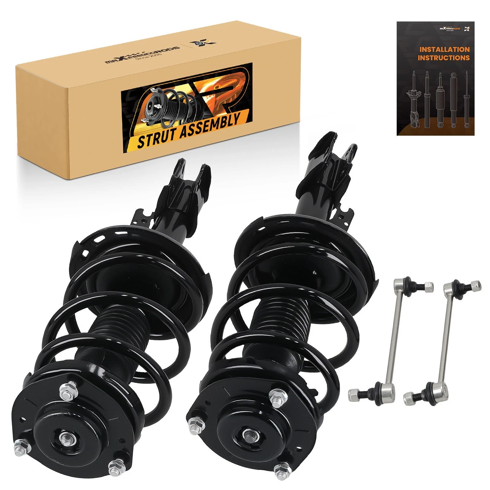 Complete Front Struts & Coil Spring Set + Sway Bar Links for Toyota Venza (2009–2012)