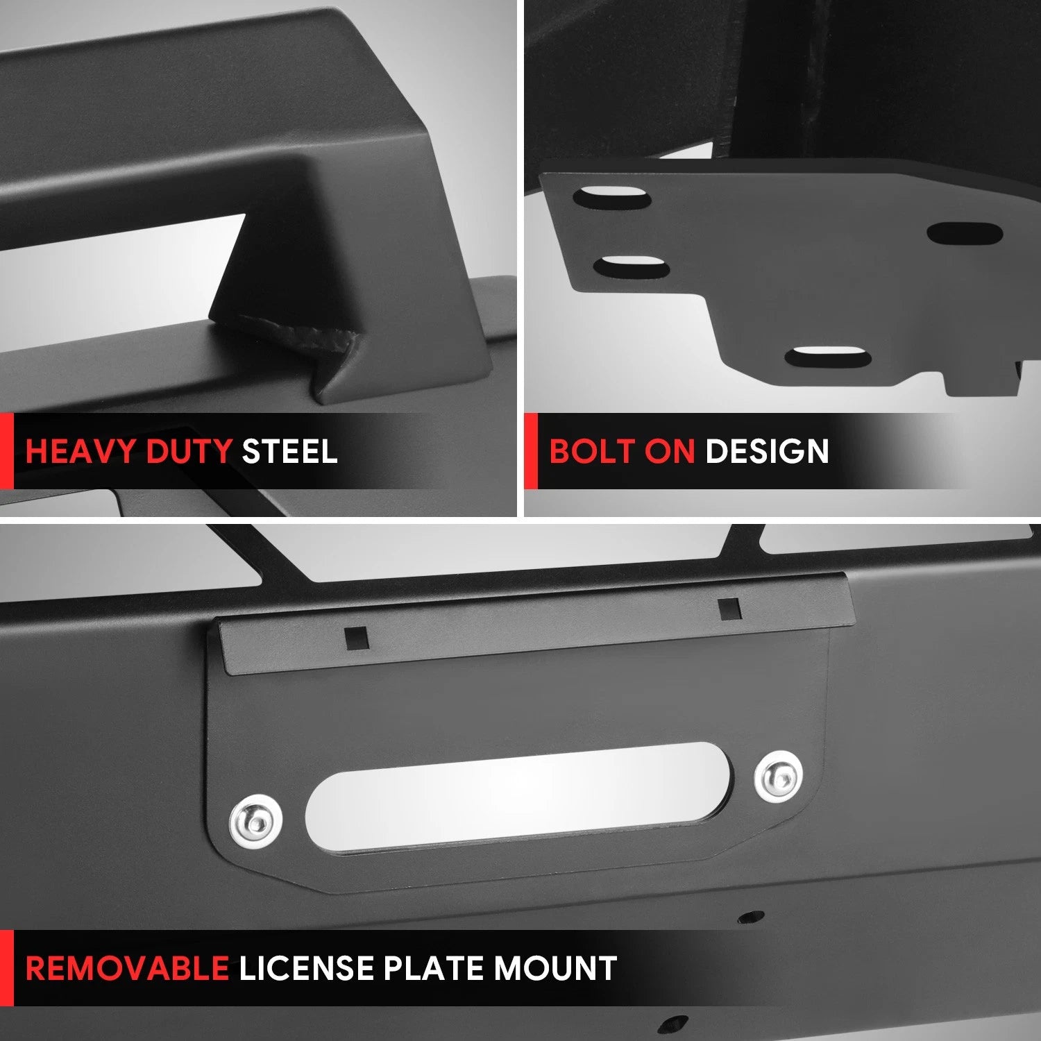Steel Front Bumper for Toyota Tacoma (2016–2023) Matte Black Factory Style