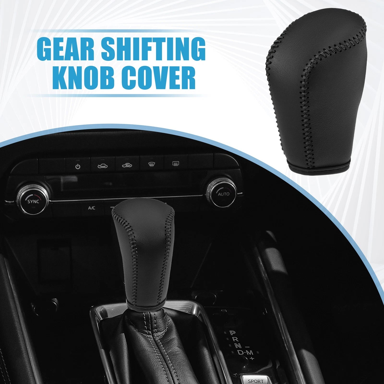 Gear Shifting Knob Cover for Mazda 3 Hatchback (2019–2021) Faux Leather Black