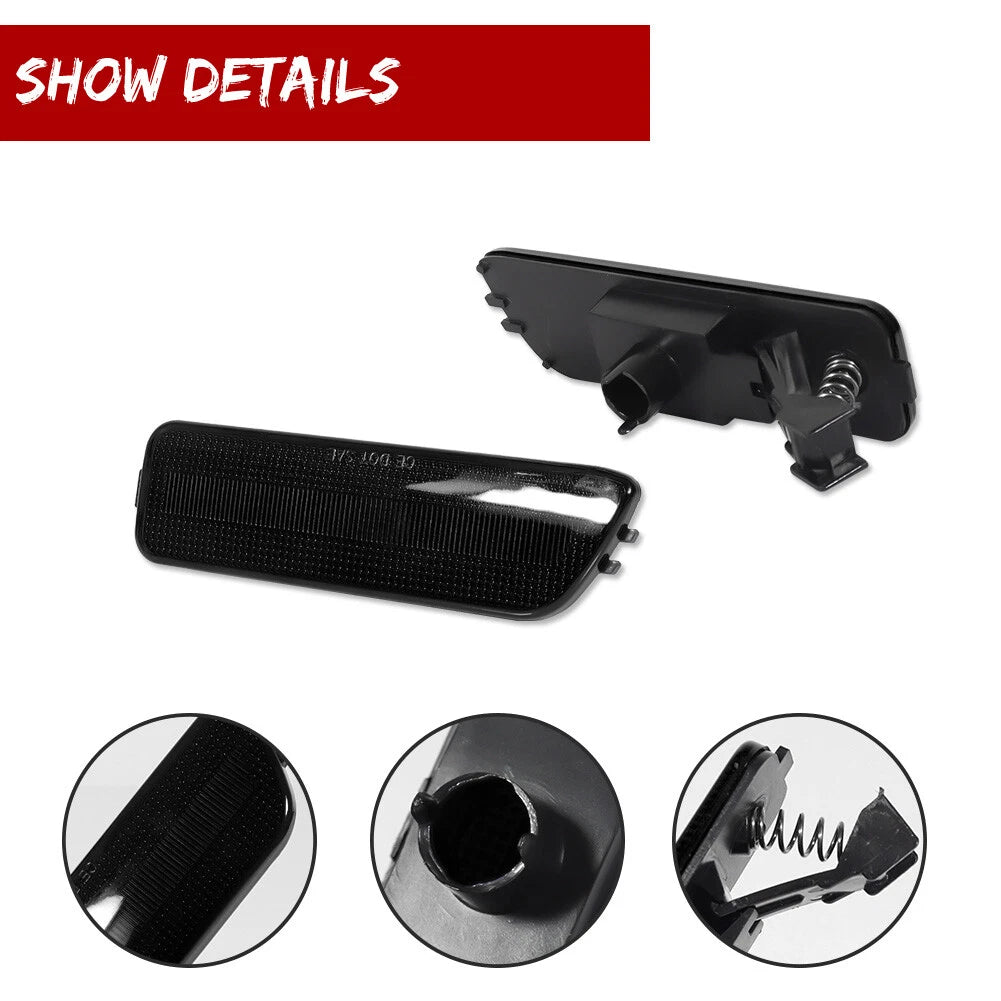 Set of 4 Smoked Front Bumper Side Marker Lights for VW Golf/Jetta (1999–2006)