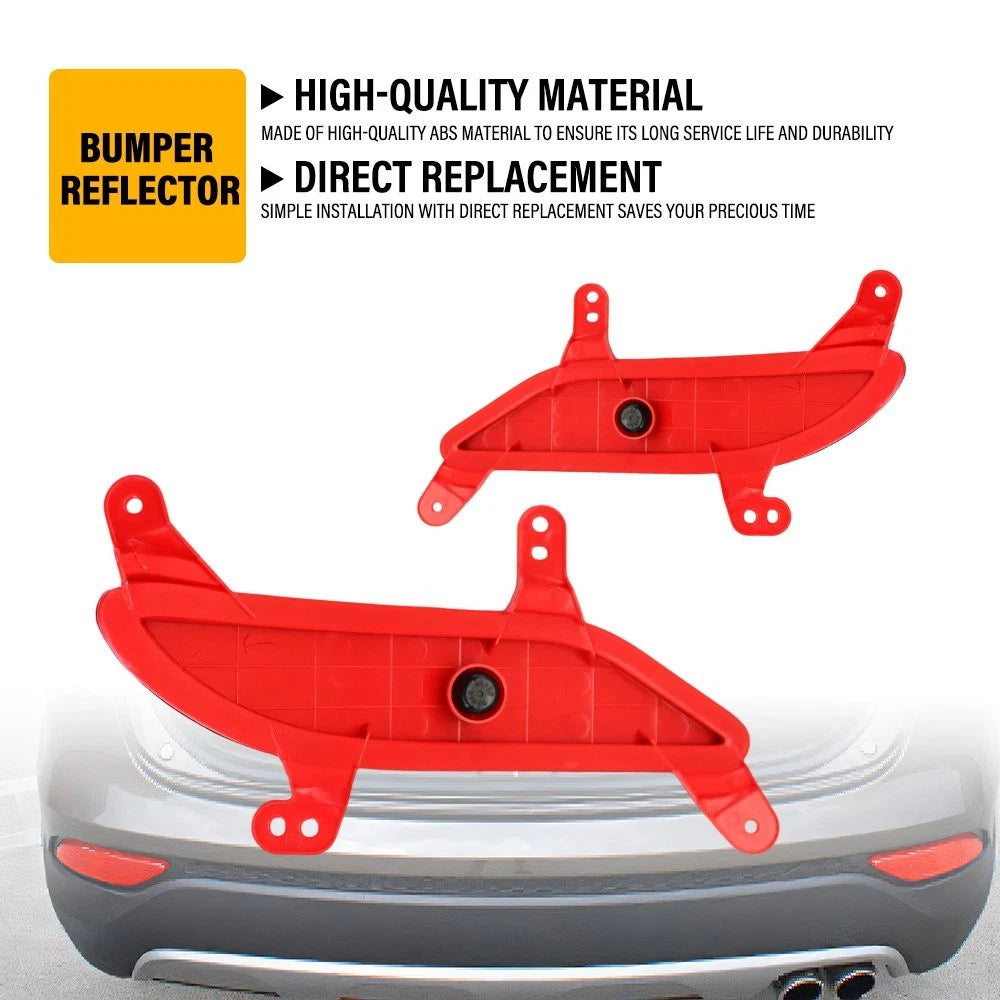 2Pcs Red Lens Rear Bumper Reflector LH+RH for Hyundai Santa Fe Sport (2013–2016)