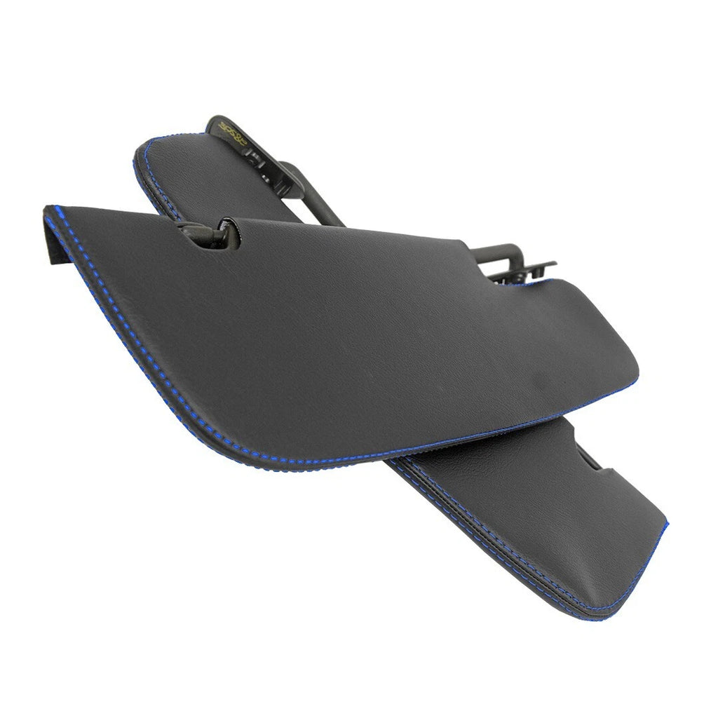 Sunvisor Covers for Ford Mustang (2005–2009) Blue Stitch PVC Leather