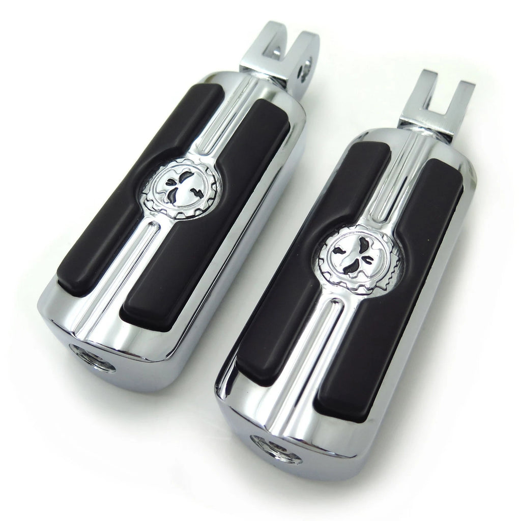 Gear Skull Footpeg Set for Triumph Speedmaster (2003–2014) Chrome