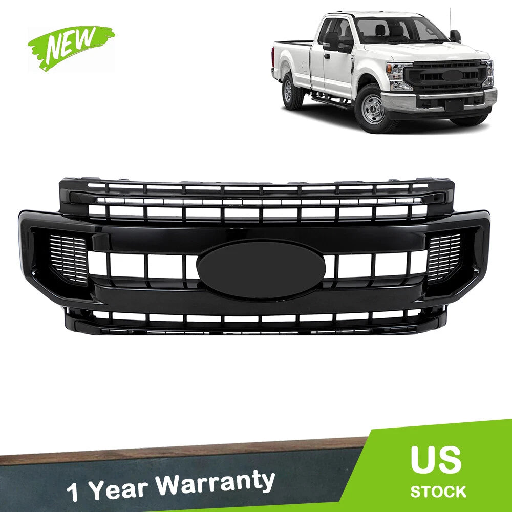 Front Bumper Grille for Ford F250 XL/XLT (2020–2022) Gloss Black
