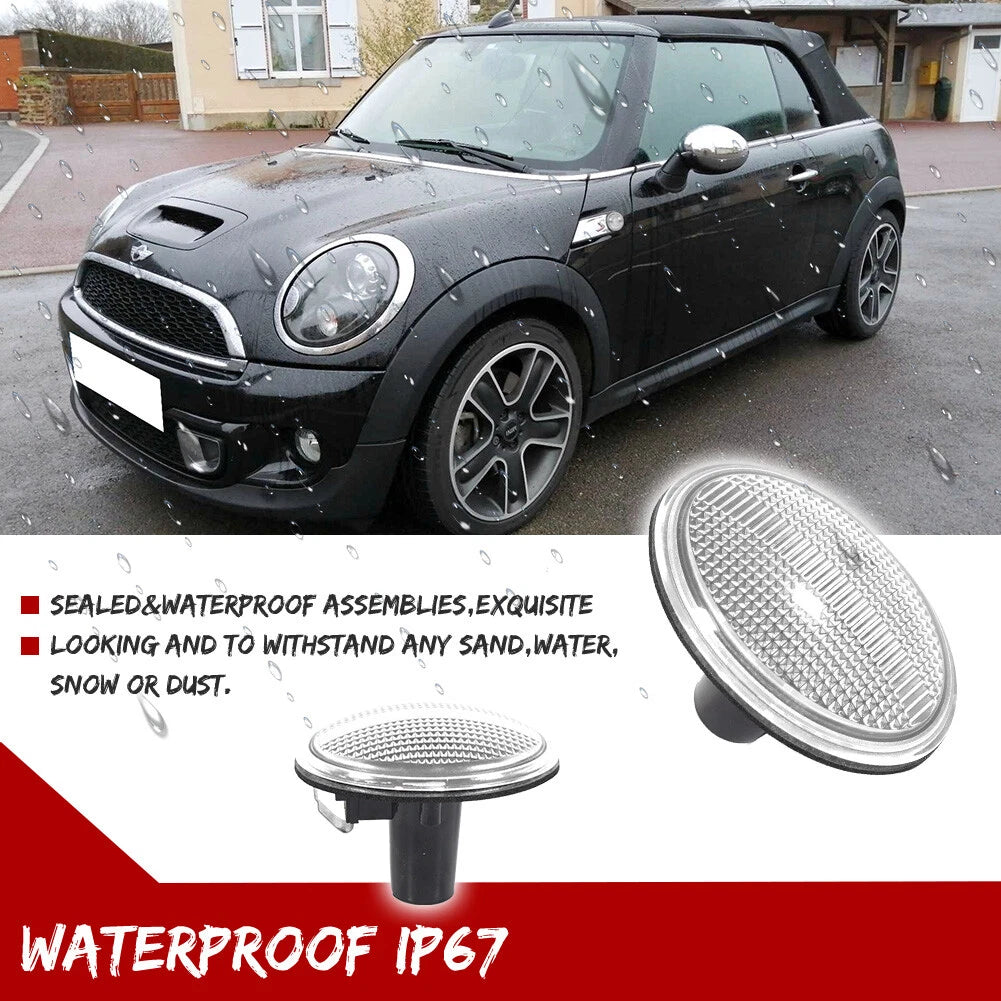 2X Clear Lens Side Marker Light for MINI Cooper (R55, R56, R57, R58, R59)