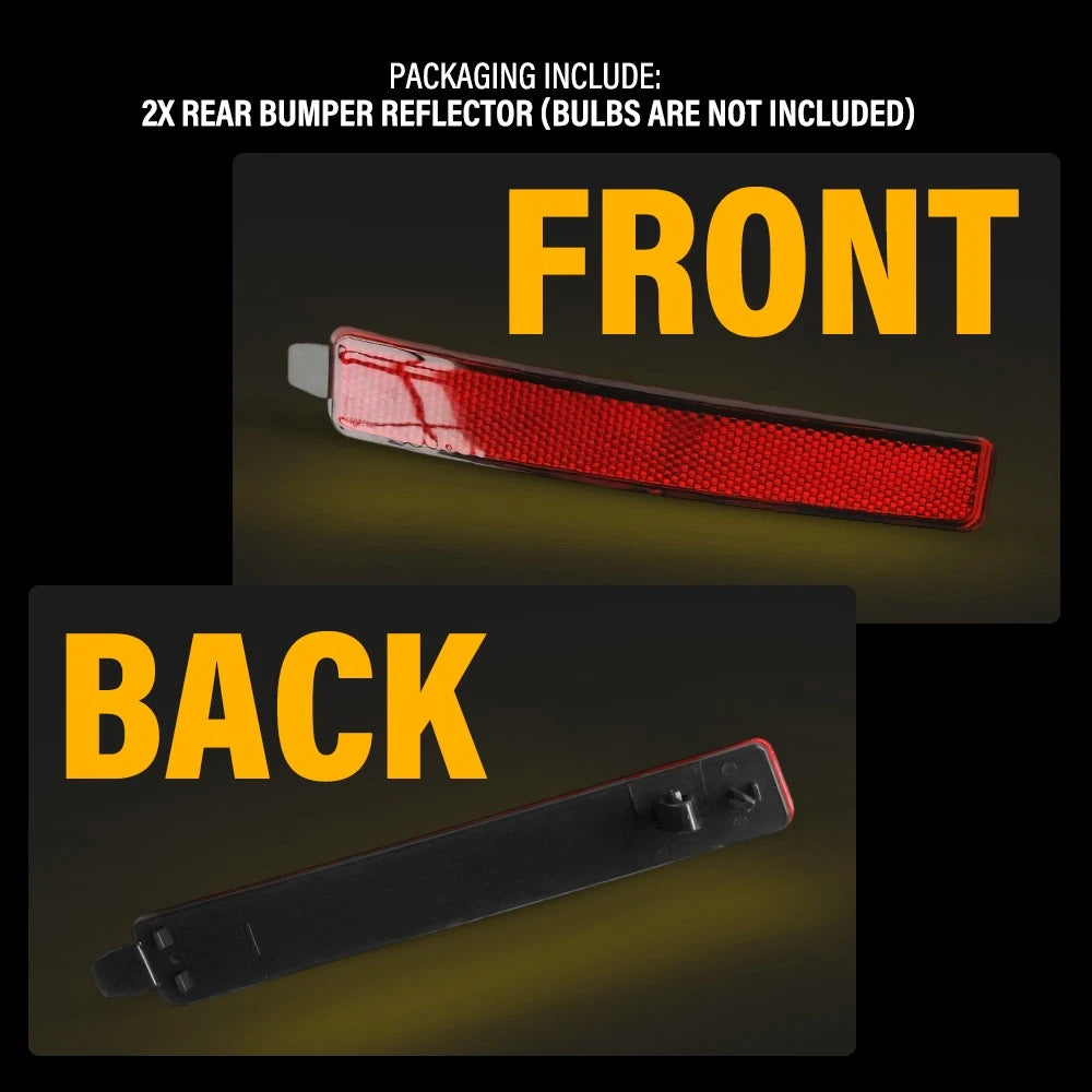 2X Red Rear Bumper Reflectors for Cadillac SRX (2010â2016)