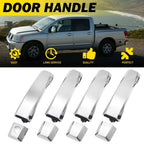 4X Chrome Exterior Door Handle for Nissan Titan PRO-4X (2008–2015)