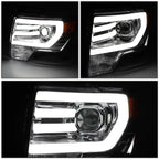 3D LED DRL Tube Bar Projector Headlight for Ford F150 (2009–2014) Chrome