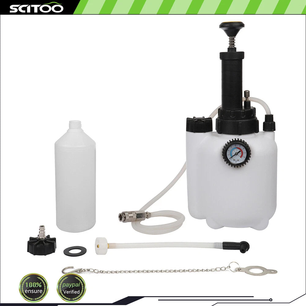 3L Manual Brake Clutch Fluid Bleeder Tool with Universal Adapter