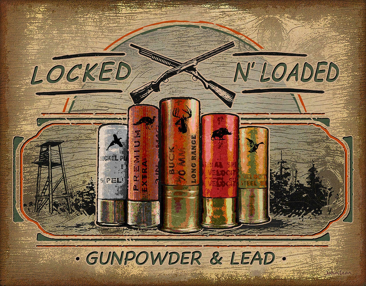 Locked N Loaded Retro Metal Sign 16" x 13" for Outdoor Decor