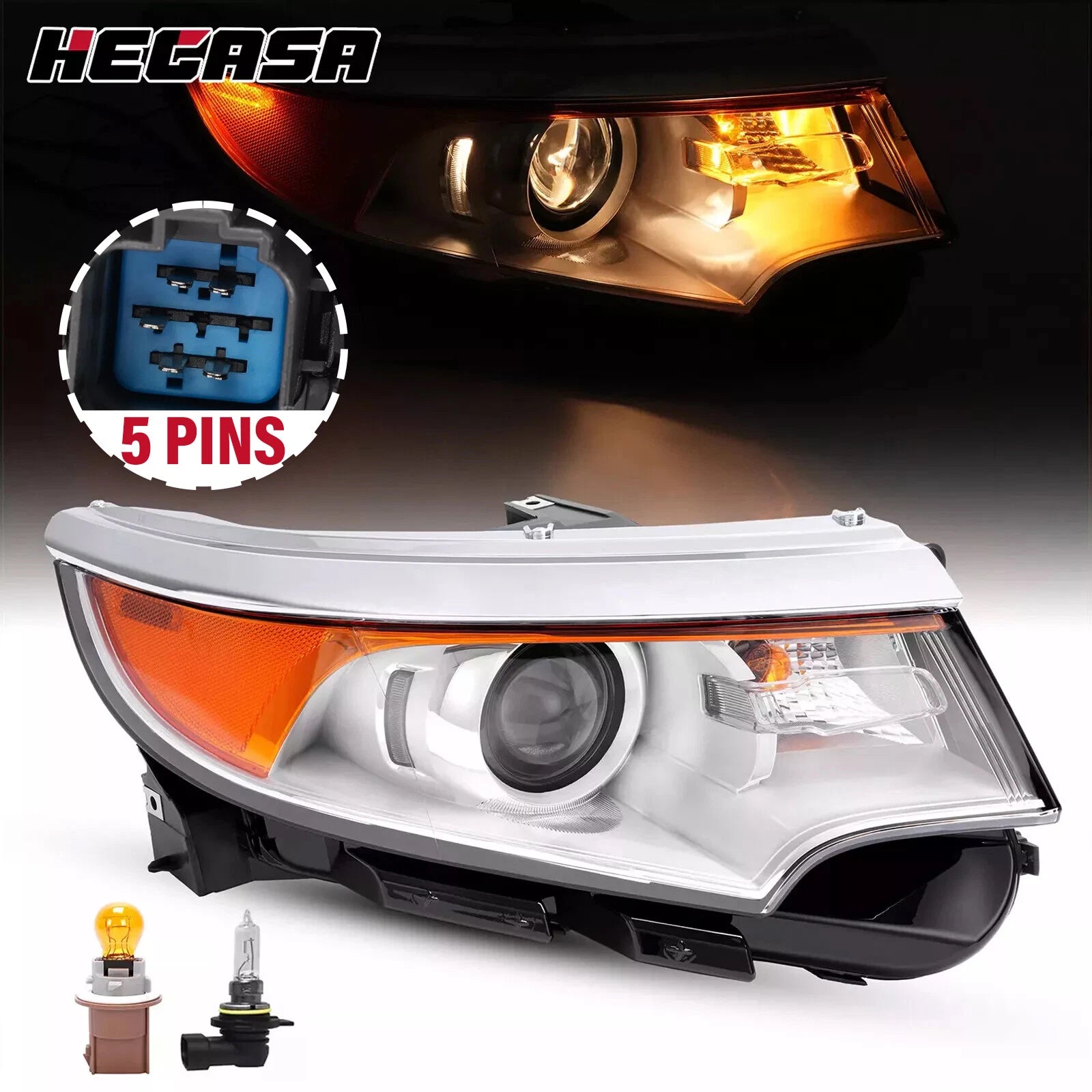Halogen Projector Headlight for Ford Edge (2011–2014)