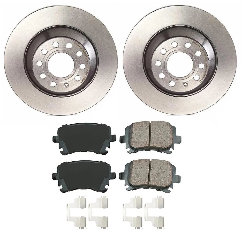Set of 4 Akebono Rear Brake Pads & 302mm Rotors for Audi A6 Quattro (2005–2011)