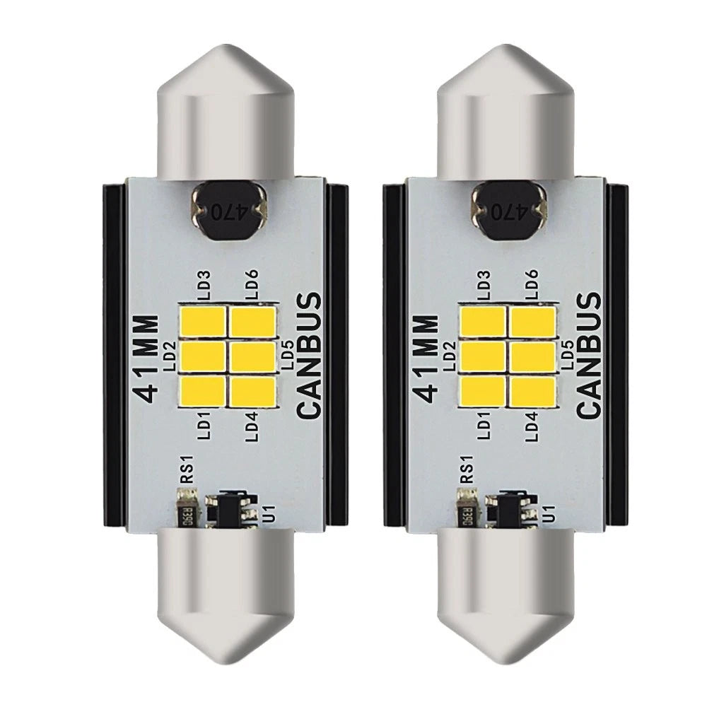 2Pcs 41MM CANBUS LED Festoon 3020 Bulbs for Car Reading Dome Light