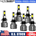 Set of 6 LED Headlight & Fog Light Bulbs for 9005 9006 (All Years)