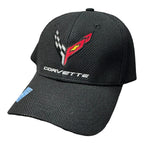 Licensed Chevy C8 Corvette Black Flexfit Hat for Chevrolet Corvette (2020–2024)