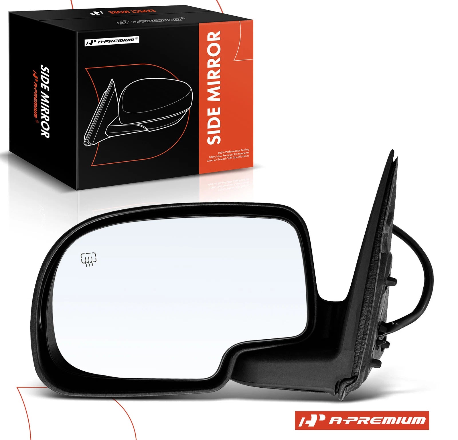 Heated Manual Fold Driver Power Mirror for GMC Sierra 1500, Chevy Tahoe