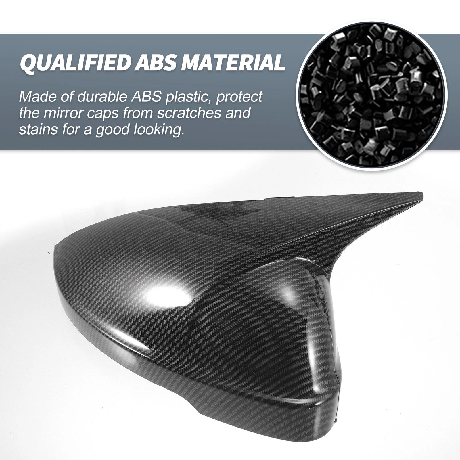 Pair Rearview Mirror Cover Overlay Black Carbon Fiber for Volkswagen Passat (2012–2019)