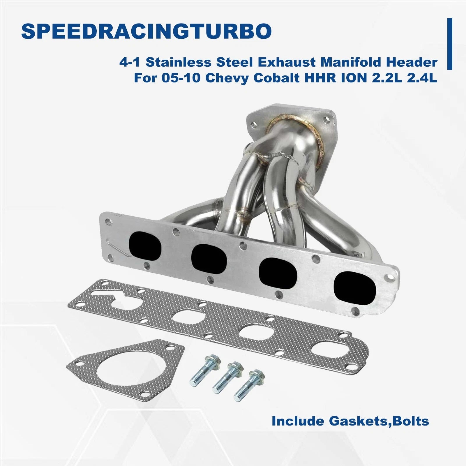 4-1 Polished Exhaust Manifold Header for Chevy Cobalt HHR ION (2005–2010)
