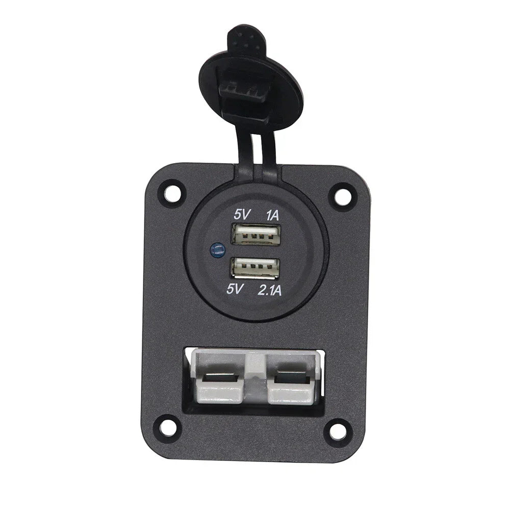 50 Amp Dual USB Socket Flush Mount Recessed Plate for Anderson Boat Camper