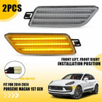 2X Clear Lens Amber LED Side Marker Lights for Porsche Macan (2014–2024)