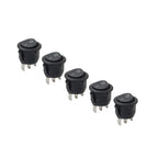 Set of 5 Round Toggle Rocker Switches 3 Pin AC 250V 15A / AC 125V 20A