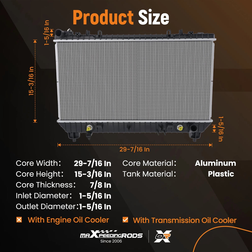 Direct Replacement Radiator for Chevrolet Camaro (2010-2011)
