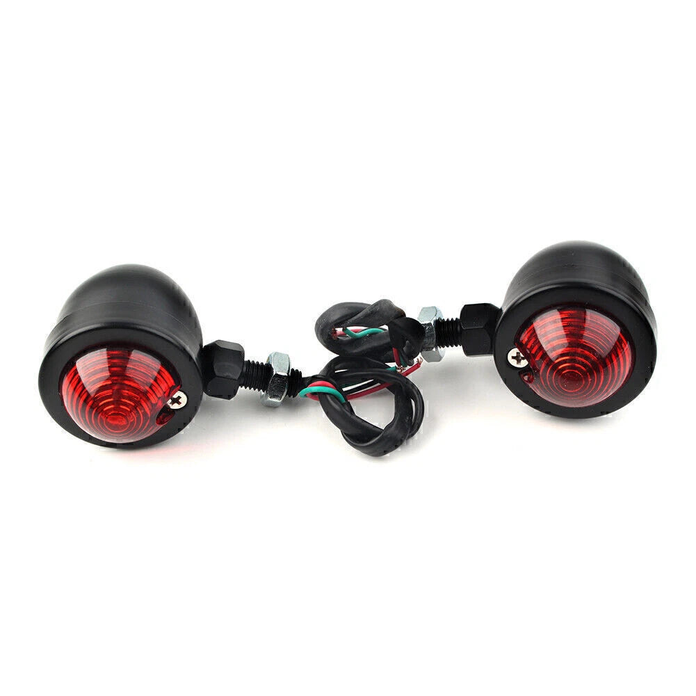 2X Black 12V Turn Signals for Motorcycle (Universal)
