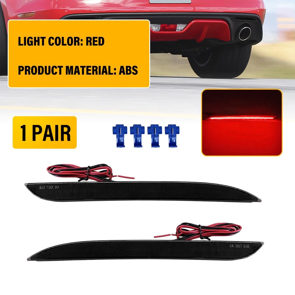 Smoked Red LED Rear Bumper Reflector Lights for Ford Mustang (2015–2017)