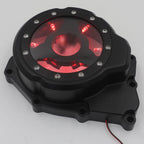 Black w/ Red LED Left Engine Stator Cover for Yamaha YZF-R6 (2006–2021)