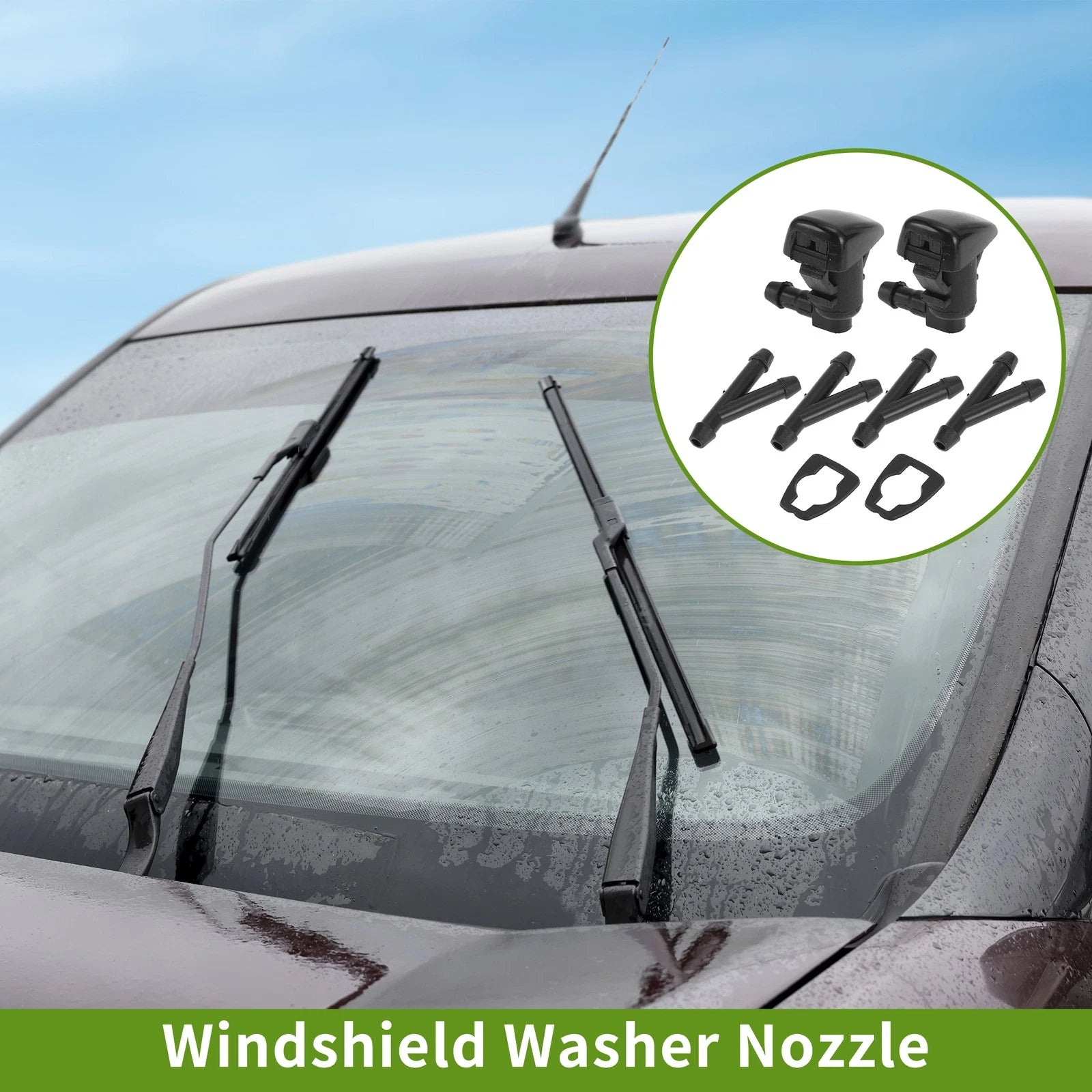 Windshield Washer Nozzle Set with Hose Connector for Chevrolet (No. 95226510)