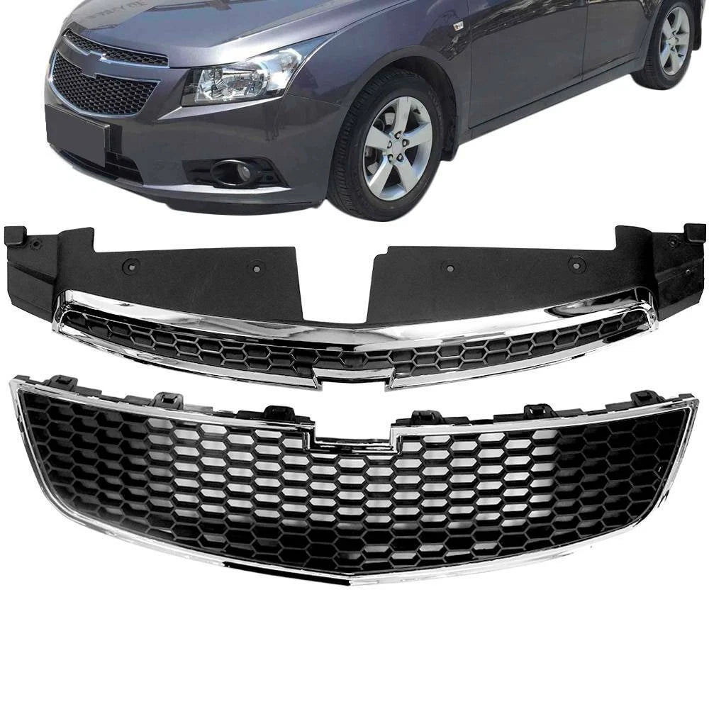 Set of 2 Front Bumper Upper & Lower Grilles for Chevy Cruze (2011–2014)