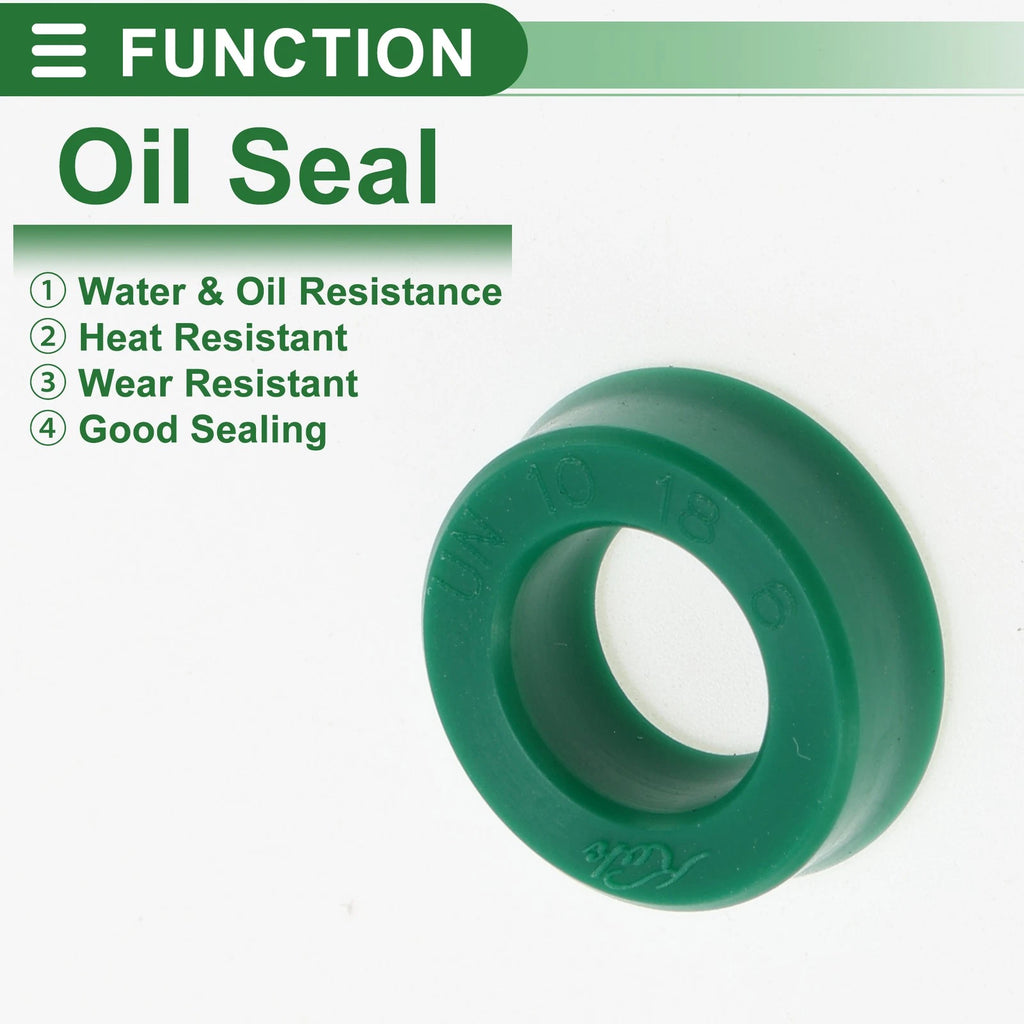 Set of 5 Oil Seal Rotary Shaft Seal 10x18x6mm High Pressure Green