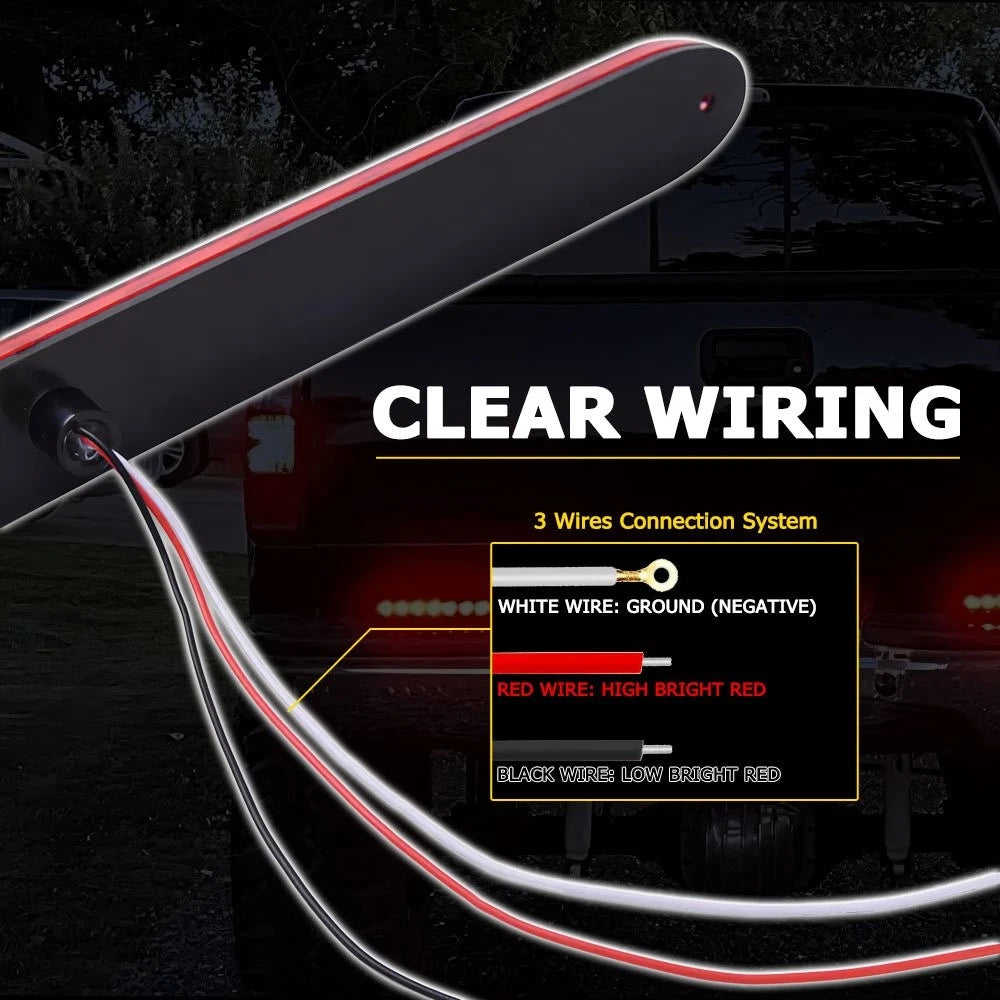 Pair 15" LED Trailer Truck Light Bar Stop Turn Tail Brake Lamp Strip