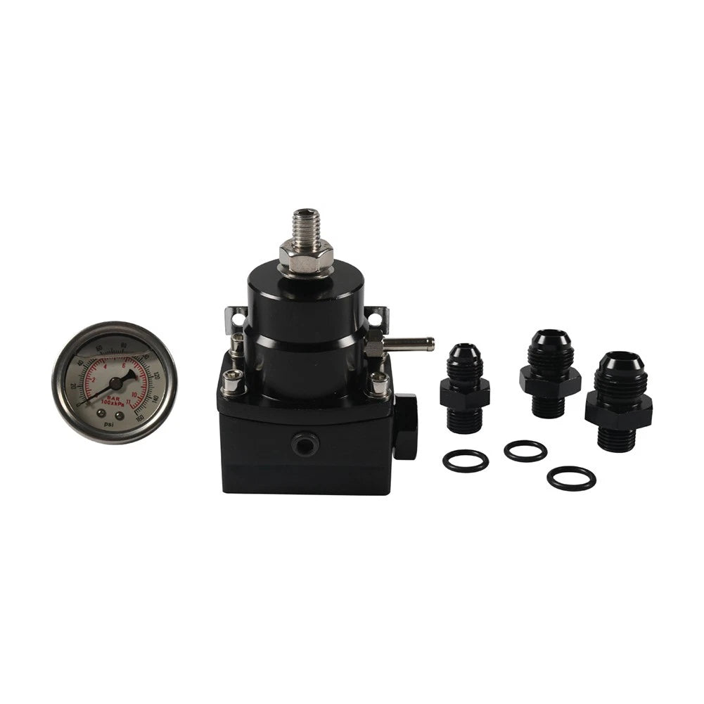 6AN 8AN Fuel Injector Pressure Regulator Kit with Oil Gauge for Universal