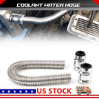 24" Stainless Steel Radiator Coolant Water Hose Kit Universal