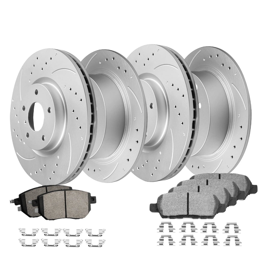 Front and Rear Drilled Disc Rotors Brake Pads for Nissan Murano (2003–2011)