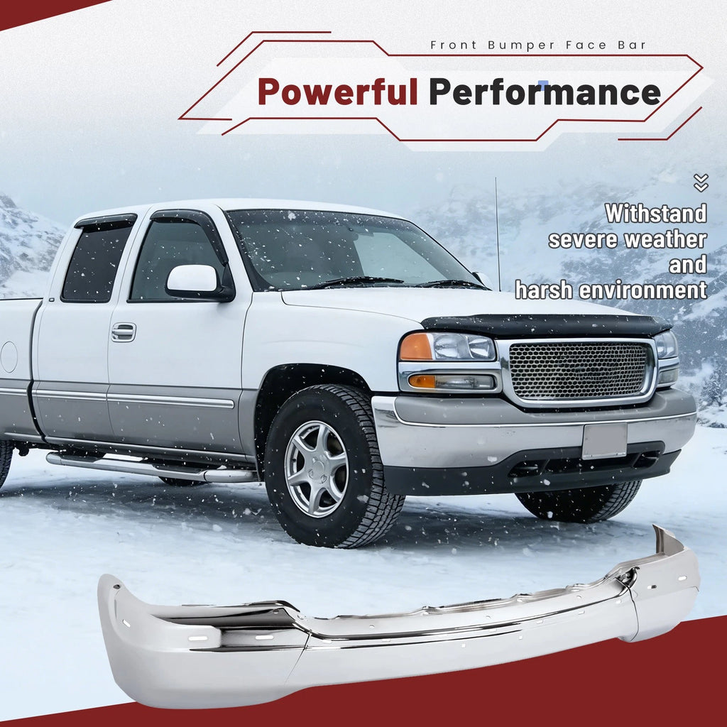 Front Chrome Steel Bumper Impact Bar for GMC Sierra Yukon (1999–2006)
