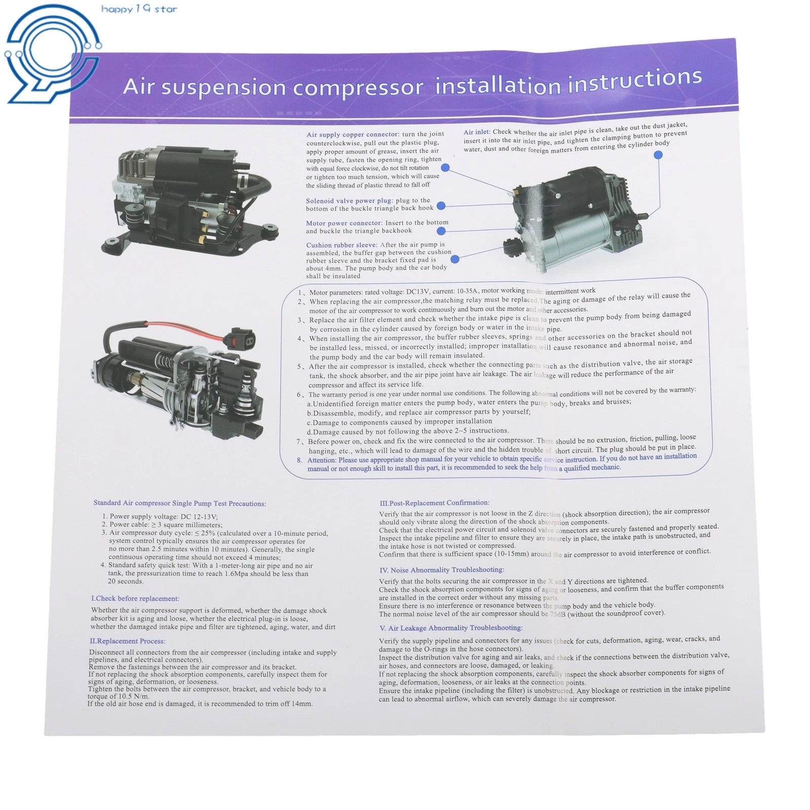 Air Suspension Compressor Pump for BMW X5 E70 (2006-2013)