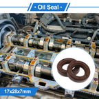 2X Oil Seal Rotary Shaft Seal   17x28x7mm FKM Rubber